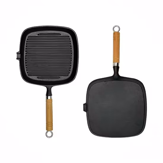 Sartén para parrilla de aluminio fundido a presión de 28cm, sartén para carne, huevo, utensilios de cocina con fondo de inducción, planchas y sartenes para parrilla