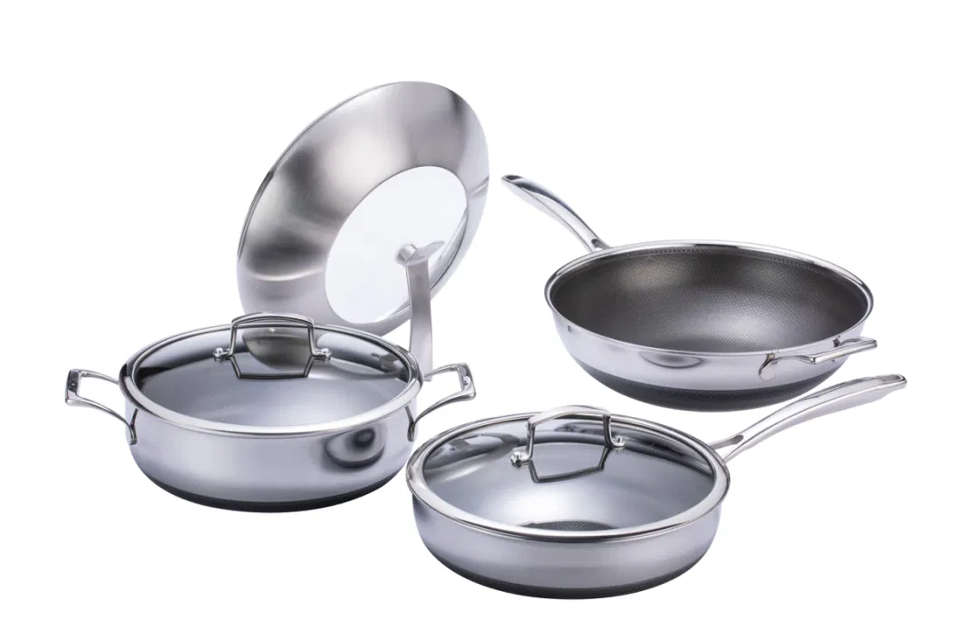 Hot Sales 3PCS Non-Stick Coating Stainless Steel Frying Pan Pot Cookware Set