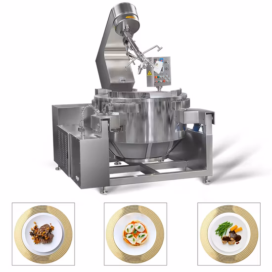 Restaurante Comercial Automático Multifunción Inclinación Planetaria Curry Chile Frijol Pasta Mezcla Hacer Gas Eléctrico Vapor Pasta De Tomate Cocinar Wok