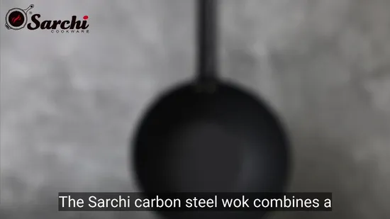 Wok de acero al carbono de 22